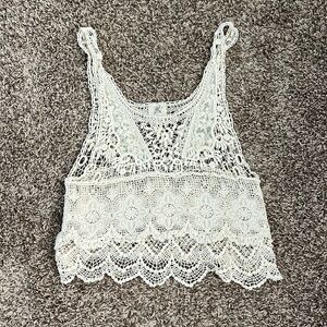 Crochet lace tank top double zero